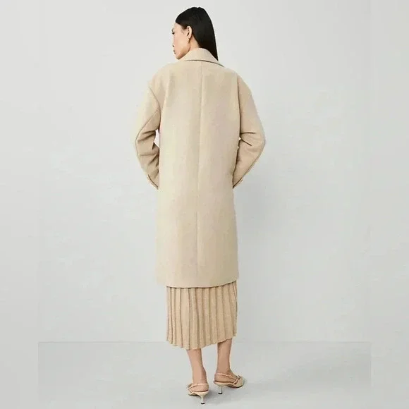 Ann Taylor Cocoon Coat Double Breasted Relaxed Oversized Small - Picture 2 of 12